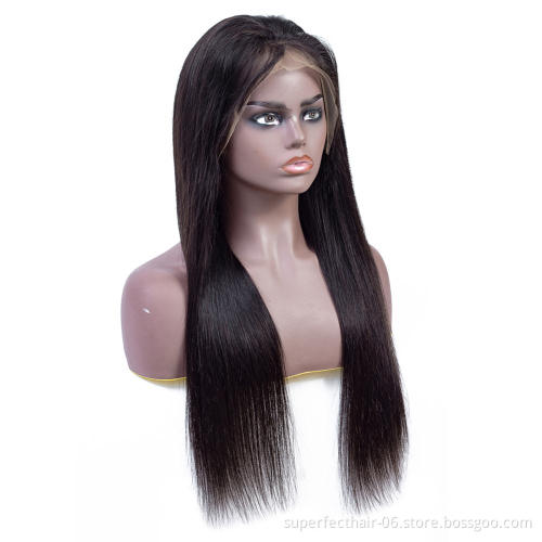 100%  Human Hair wigs For Black Women Brazilian Remy 13*4 Straight Wig With Baby Hair Pre Plucked